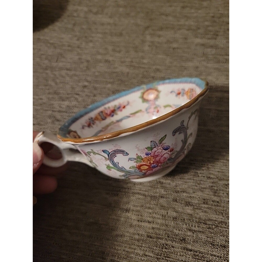 Vtg Cauldon China, Tea Cup H9120 Aqua Floral Pattern Pretty Vtg Antique? England